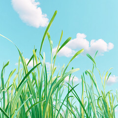 Grass and clouds