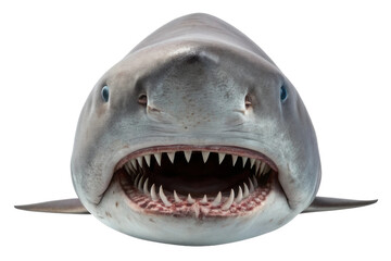 Shark face showing sharp teeth, under water habitat, natural predator of the ocean, marine life exploration, wildlife awareness campaign