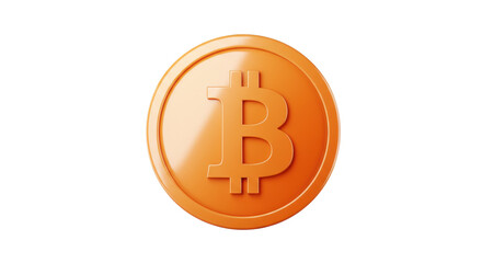 Isolated Orange Bitcoin Coin