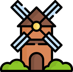 windmill (2) Illustration on a white background     