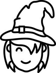 witch Illustration on a white background  