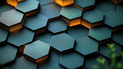 Overlapping green hexagons 