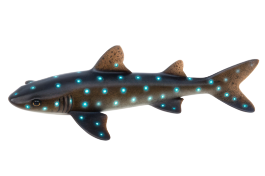 Unique decorative shark sculpture with blue spotted design for home decor and ocean-themed display