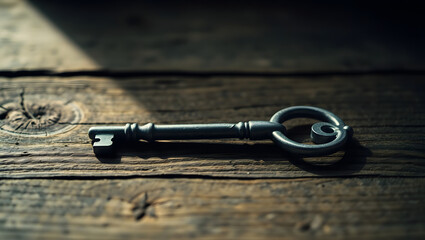 Antique Silver Key A Solitary Symbol of Mystery and Time