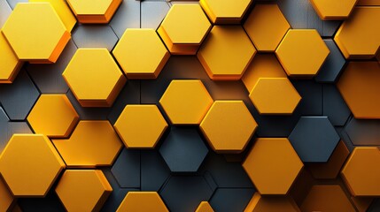 Overlapping yellow hexagons with subtle gradient