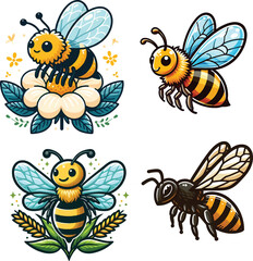 Bee collect honey form flower