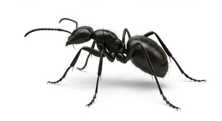 Ant Close-up Macro on White Background Insect