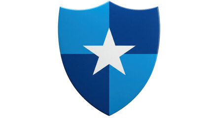 Isolated Blue Shield with Star