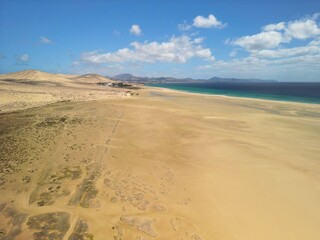Drone photography at Playa de Sotavento de Jandia, Fuerteventura