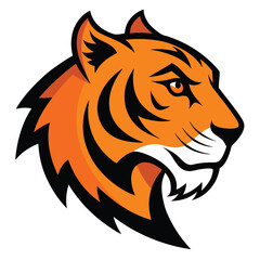 Tiger Face Side Angle Vector Design