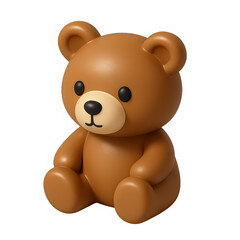 Obraz premium 3D Brown Teddy Bear Sitting Upright
