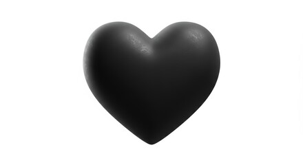 Fototapeta premium Dark Heart Symbol on White Background Love and Emotions