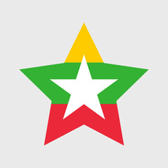 Myanmar Flag icon. Official vector Burma flag isolated on white background