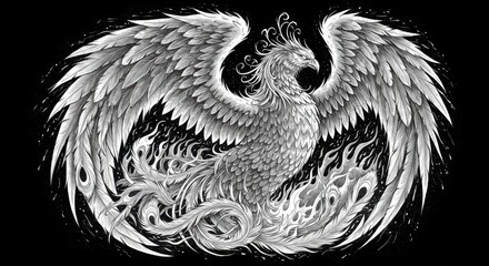 Obraz premium Phoenix Rising from Flames