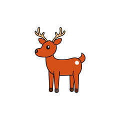 Fototapeta premium christmas reindeer with red ribbon