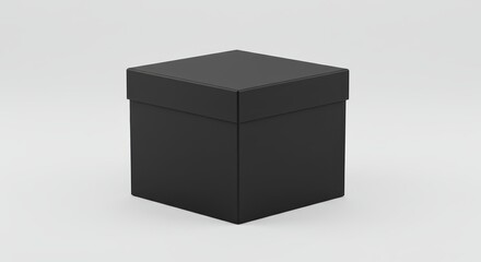 Obraz premium Isolated Box with Lid on White Background - Simple Square Shape