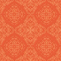 Seamless traditional fabric pattern with intricate timeless designs.