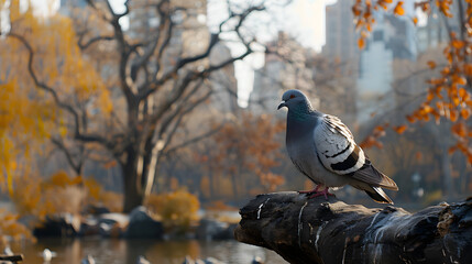 Fototapeta premium Pigeon Enjoying the Warm Afternoon Sun