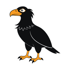Cartoon Black Bird Illustration