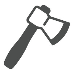 Axe tool solid icon, forest industry concept. Vector graphics. Hatchet, woodwork sign on white background, glyph style icon for mobile or web design.