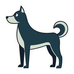 Cartoon Husky Dog Illustration