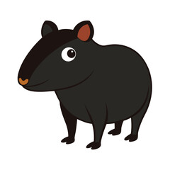 Cartoon illustration of a tapir