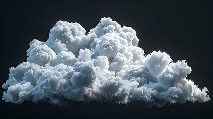 A large cumulus cloud formation against a dark background showcasing atmospheric density and texture