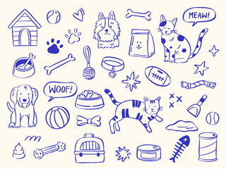 pet doodle illustration set © gurlinthetri
