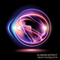 Modern vector neon background with wavy lines and soft purple and blue transitions. Used in digital and web design.