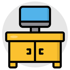 Premium design icon of tv stand 
