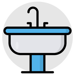 A trendy design icon of wash basin