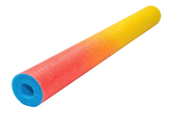 Colorful foam pool noodle for summer fun and relaxation in swimming pools or beaches