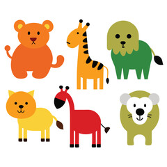 Fototapeta premium set of cartoon animals