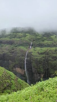 A beautiful waterstream falling like a waterfall in Tamhini region of Sahyadri mountain range