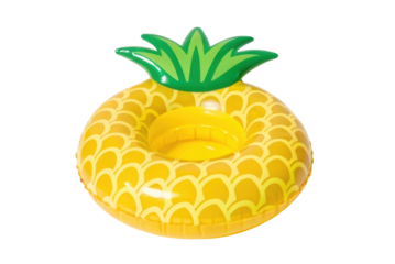 Bright yellow pineapple pool float for fun summer activities and vibrant beach parties