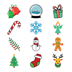 Fototapeta premium christmas icons set
