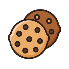 Fototapeta premium Chocolate Chip Cookie Icon Representing Baked Dessert and Sweet Treats