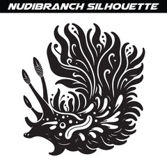 Nudibranch silhouette vector isolated on a white background
