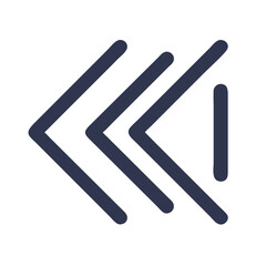 Double Left Arrow Icon Representing Fast Backward and Quick Rewind