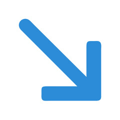 Down-Right Corner Arrow Icon Representing Bottom Direction and Navigation
