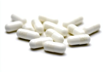 White capsules scattered