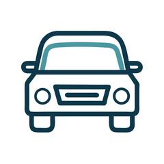 Obraz premium Front Car View Icon Representing Passenger Transport and Vehicle Perspective