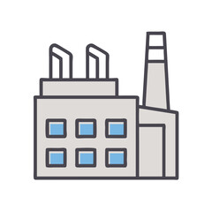 Fototapeta premium Industrial Building with Gear Icon Representing Manufacturing and Industrial Processes