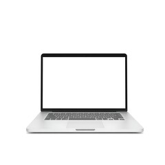 Fototapeta premium Modern Silver Laptop with Blank Screen Technology Image