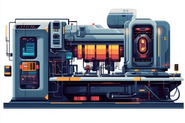 Obraz premium Futuristic SciFi Factory Machine Technology Advanced Industrial Design