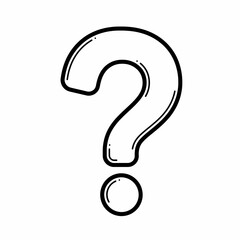 Naklejka premium Hand-Drawn Question Mark Illustration A Simple, Bold Graphic Design Element