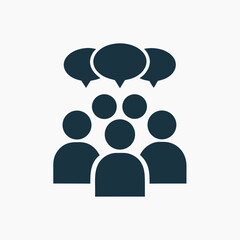Group Chat Vector Icon in Flat Minimal Style.
