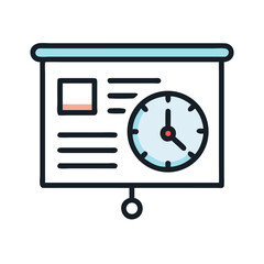 Fototapeta premium Presentation Slide with Clock and Checkmark Icon Representing Time Management and Task Completion