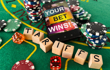 word tariffs, gambling chips and dice, mobile application