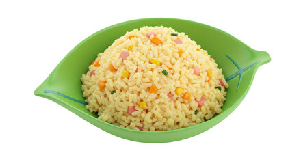 Isolated Rice Dish in Green Bowl